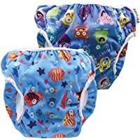 fakiku Pañal De Vestir Contención 0-36 Pañales De Natación Ajustable Lavable Y Reutilizable Para Piscina Y Mar 2piezas…